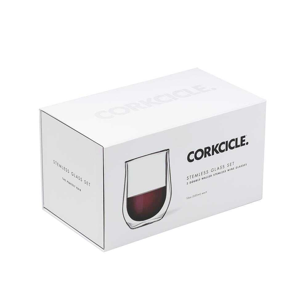 Fountain Stemless Glass Set - Custom Corkcicle