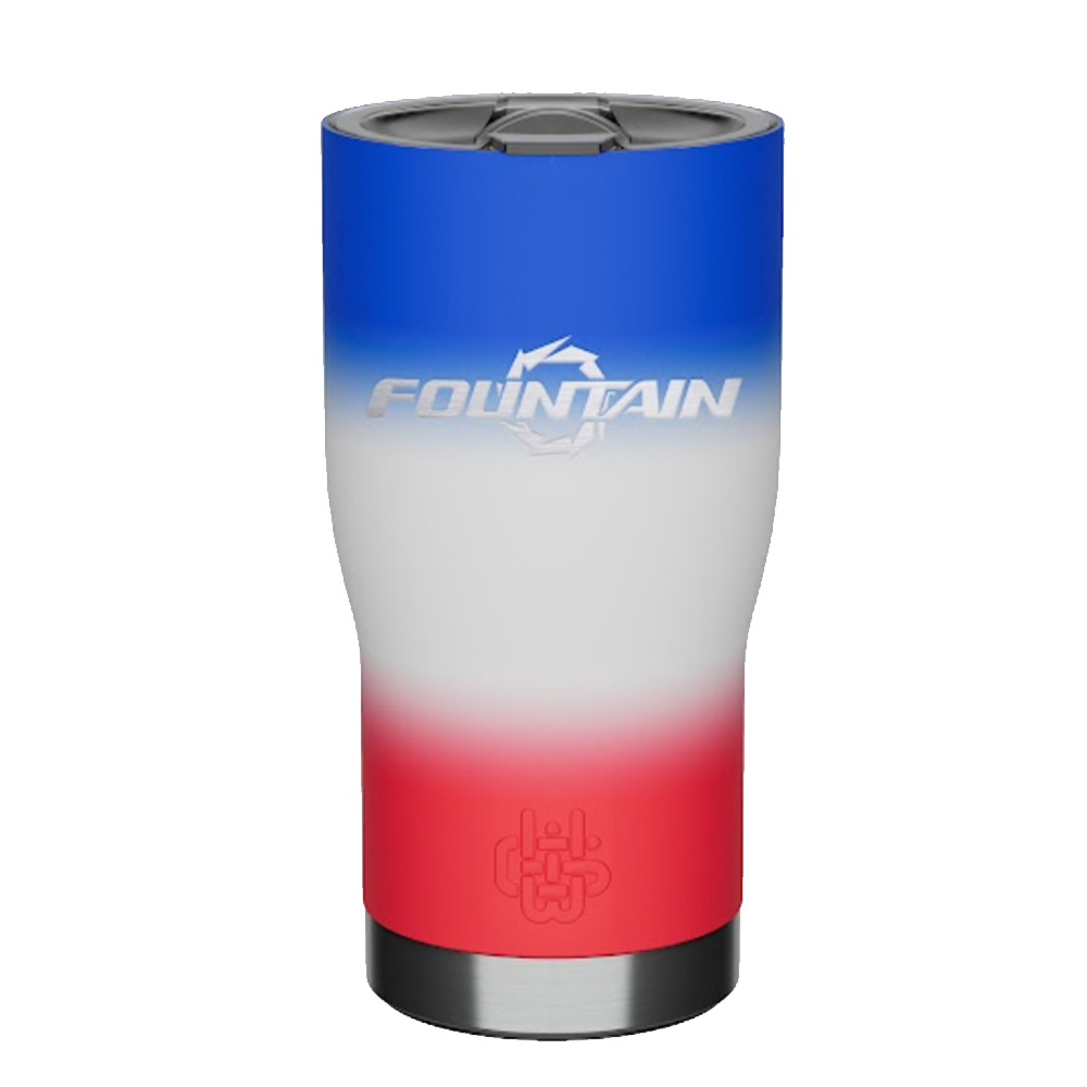 Fountain 20oz Laser Etched Tumbler - Red, White & Blue