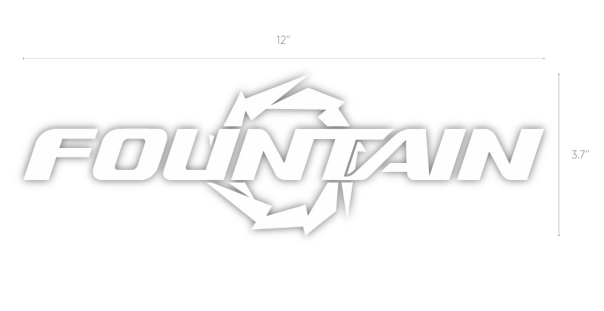 Fountain 12in White Vinyl Sticker
