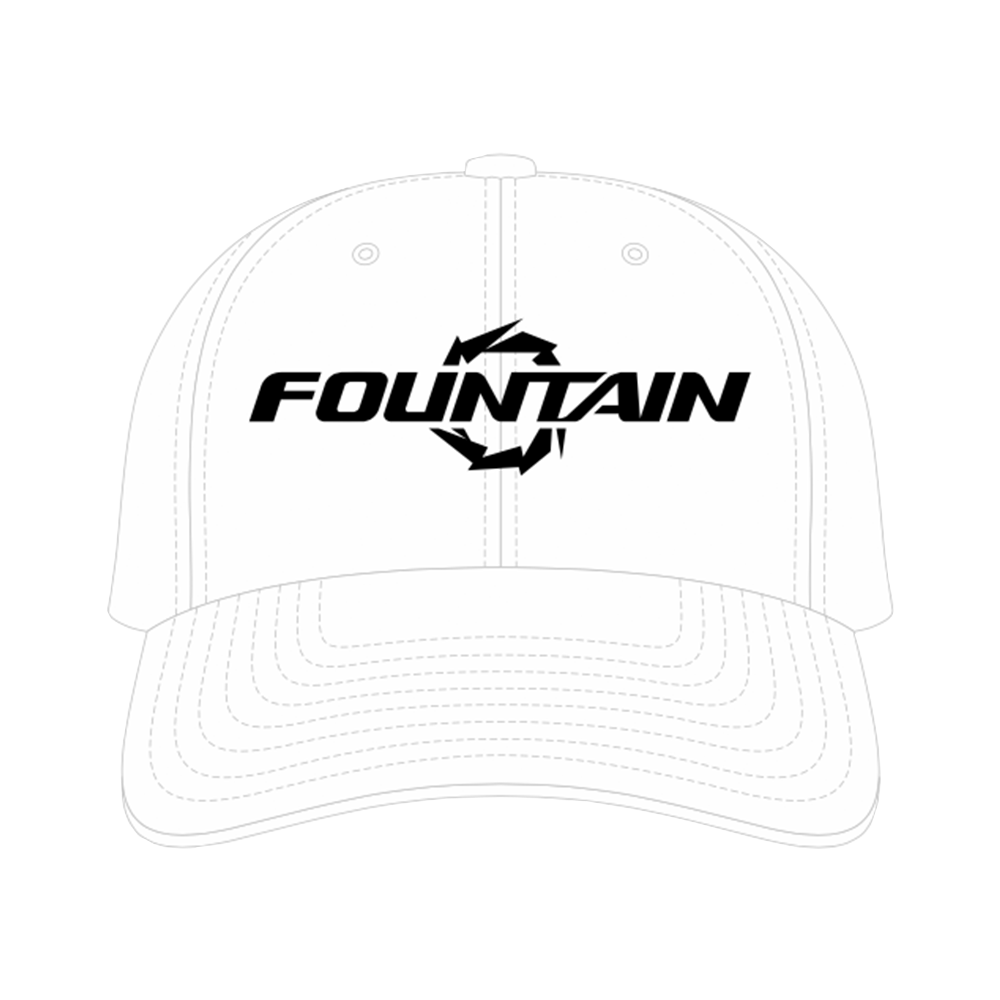 Fountain Embroidered Dad Hat - White