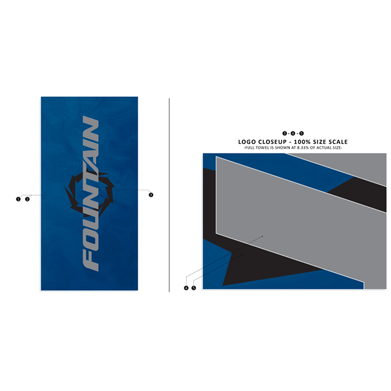 Fountain Waves Lightweight Beach Towel - Navy