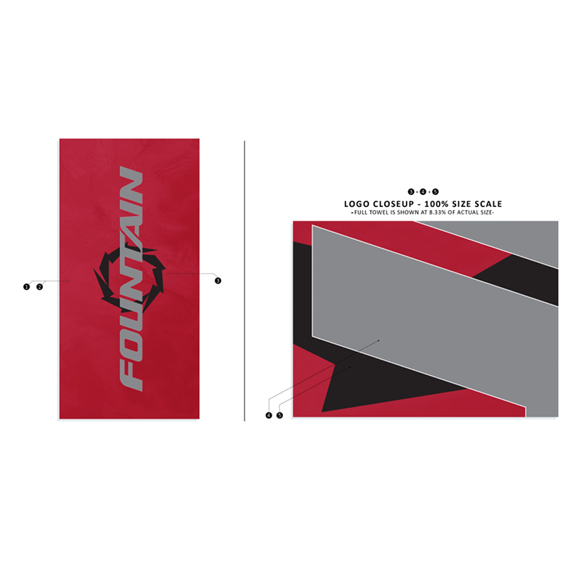 Fountain Waves Lightweight Beach Towel - Red